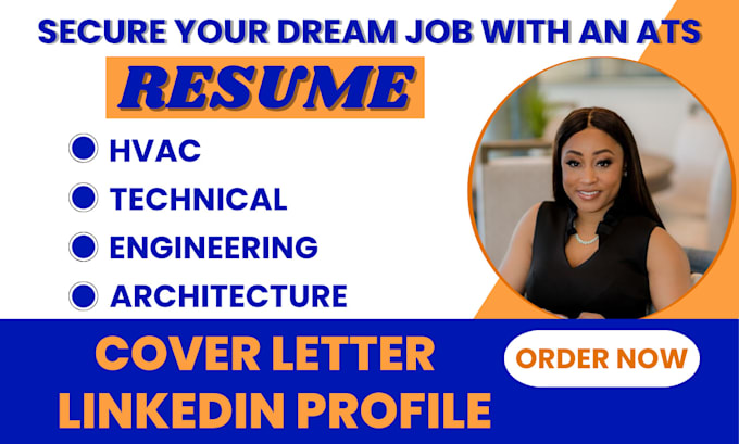 Gig Preview - Hvac, architecture, engineering, technical resume and cover letter