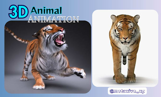 Gig Preview - 3d animal animation, 3d animal model, cgi animal animation, animal fur