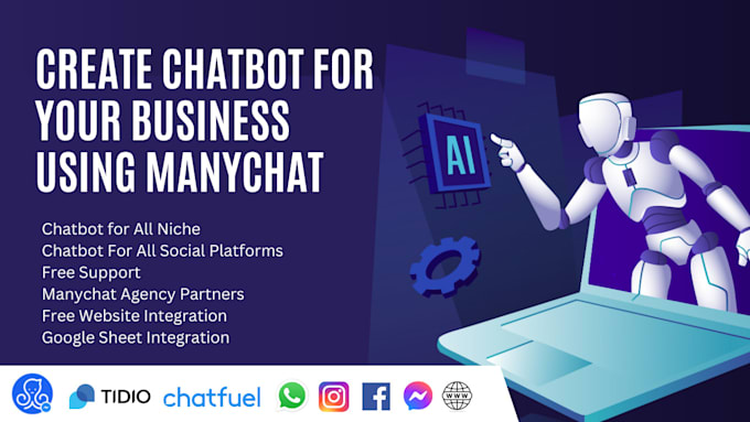 Gig Preview - Create chatbots for websites and social media platforms