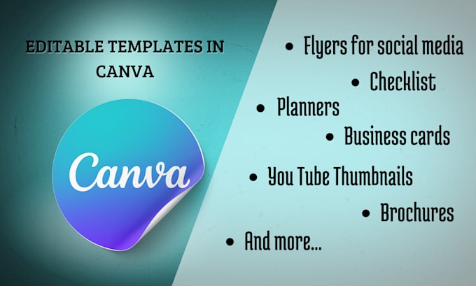 Gig Preview - Create editable templates in canva