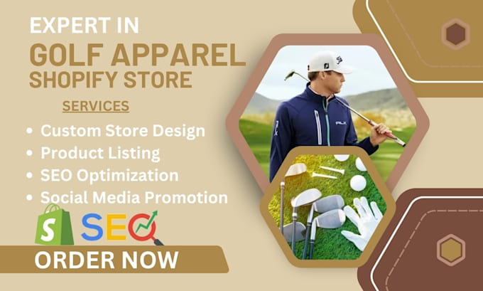 Gig Preview - Create golf apparel golf clothing golf materials shopify website