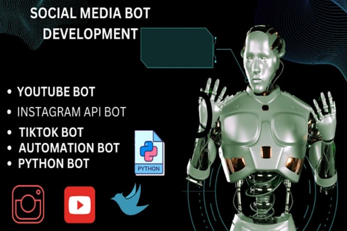 Gig Preview - Develop tiktok bot, youtube bot, livestreaming bot, uploader bot, monitor bot