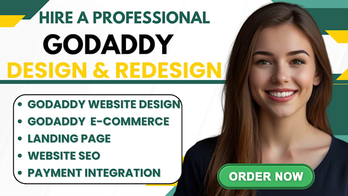 Gig Preview - Godaddy website redesign godaddy website design, develop godaddy website design