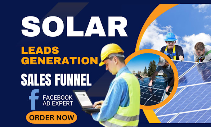 Gig Preview - Generate exclusive solar leads for solar website via facebook ads landing page