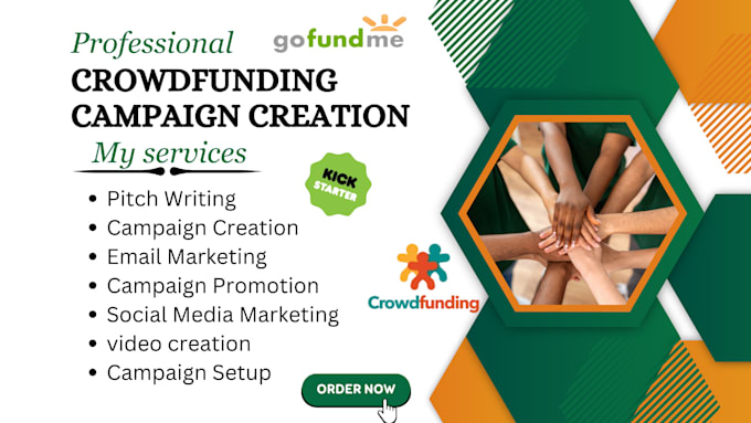 Gig Preview - Crowdfunding campaign creation campaign promotion kickstarter gofundme indiegogo