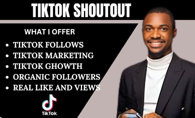 Gig Preview - Shoutout tiktok marketing, website,yt video to boost organic 4m follower growth