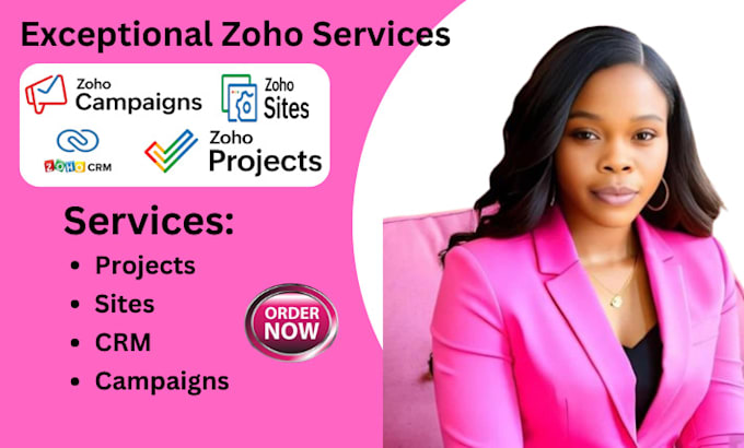 Gig Preview - Setup zoho crm, zoho campaigns, zoho projects, zoho sites, surveys, commerce