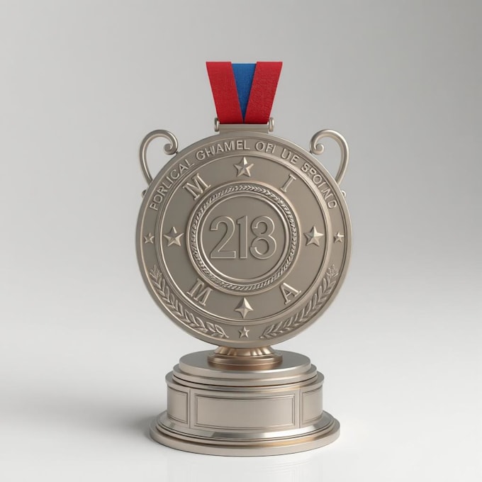 Gig Preview - 3d trophy design, rendering and animation of 3d medals 3d awards for 3d printing