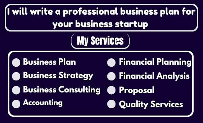 Gig Preview - Write a professional business plan for your startup