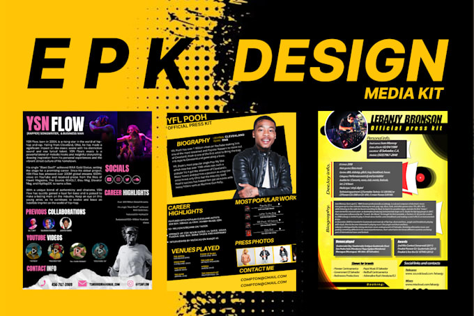 Bestseller - design professional epk clickable media kit one sheet music artist flyer