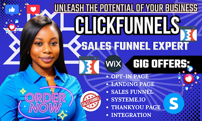 Gig Preview - Clickfunnels sales funnel, clikfunnels landing page, clickfunnels sales page