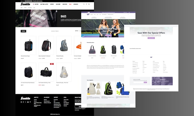 Gig Preview - Design luxury pickleball bag store website pickleball bag wix store ecommerce