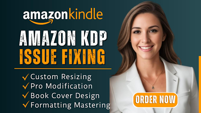 Gig Preview - Fix all isssue on amazon kdp resize modify, book cover, interior for amazon KDP