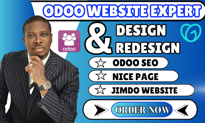 Gig Preview - Design odoo website, odoo ecommerce, nice page, jimdo website redesign