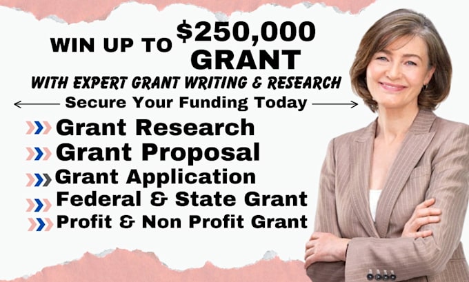 Gig Preview - Write federal grant proposal, grant application, rfp grant research for business