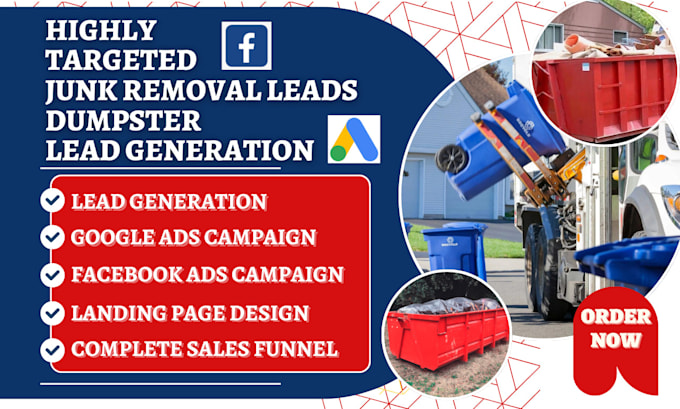 Gig Preview - Generate dumpster leads junk removal leads hauling leads cleaning leads