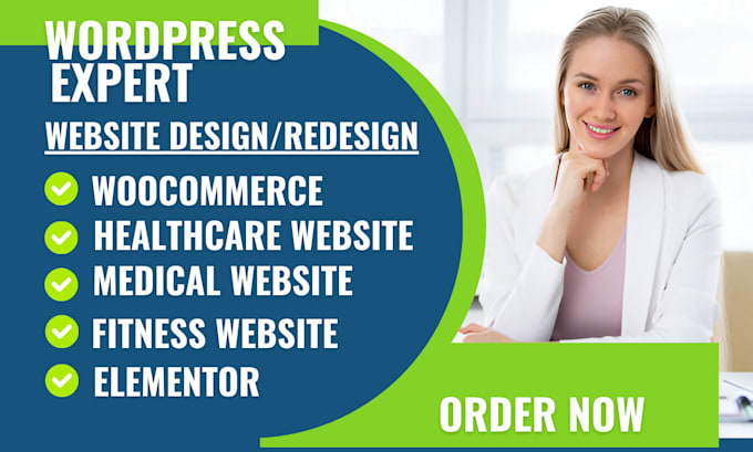 Gig Preview - Design wordpress booking fitness medical healthcare redesign cosmetic website