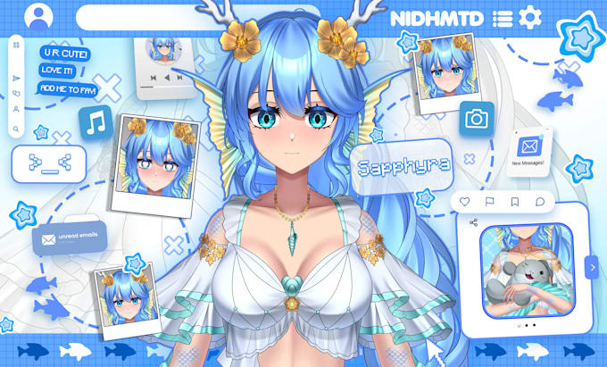 Gig Preview - Design and rigging vtuber model live2d anime high quality