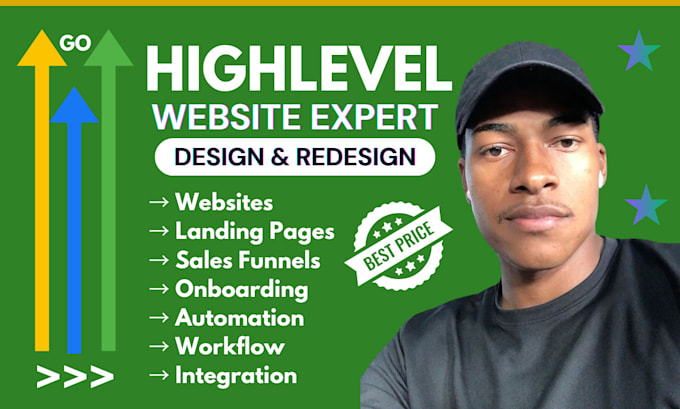 Gig Preview - Build high converting go high level sales funnels, websites landing page expert