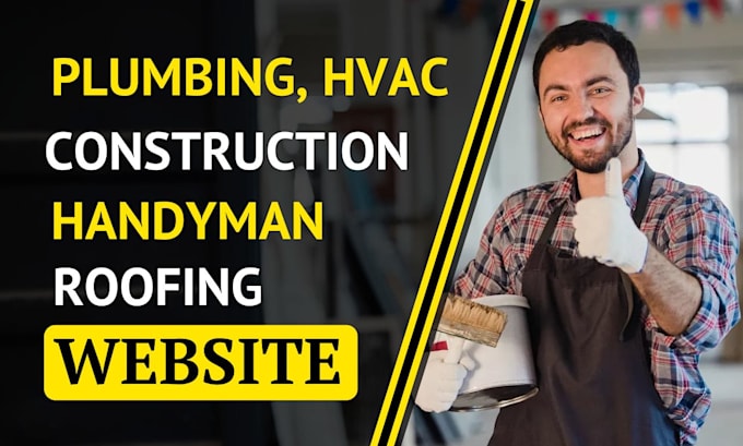 Gig Preview - Design professional hvac, roofing, plumbing, handyman and construction website