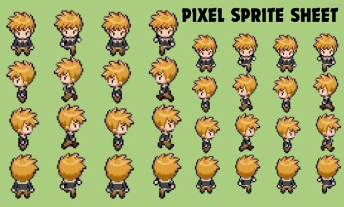 Gig Preview - Do pixel sprite sheet animated character rpg maker pixel art sprite animation