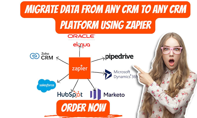 Gig Preview - Migrate data in zoho crm salesforce sugarcrm marketo pipedrive to hubspot zapier