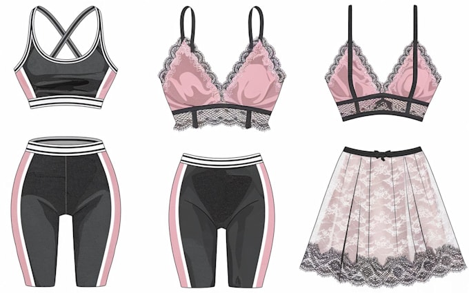 Gig Preview - Design your activewear and lingerie fashion collection with technical details