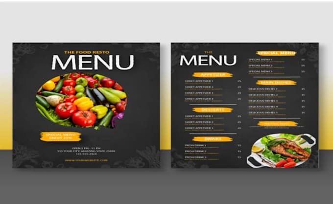 Gig Preview - Do restaurant menu design food menu for you