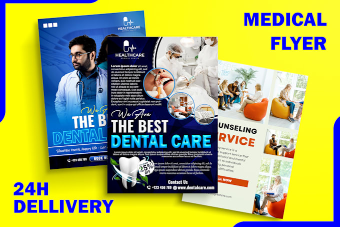 Gig Preview - Create professional dental, pharmacy, healthcare, medical flyer design or poster