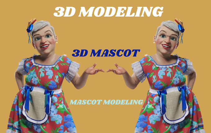 Gig Preview - 3d cute character modeling for mascot, animation, ads, game, 3d print, logo