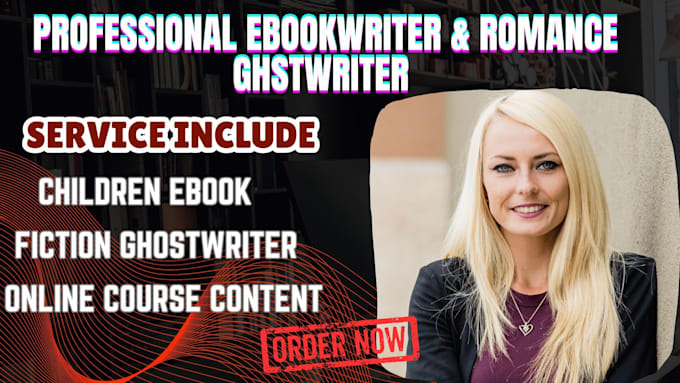 Gig Preview - Be your ebook, nonfiction, fiction, and romance ghostwriter