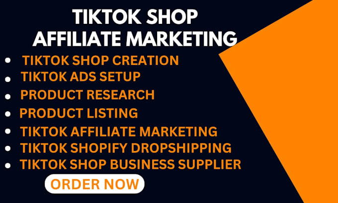 Gig Preview - Be your tiktok shop affiliate marketing shopify dropshipping business supplier