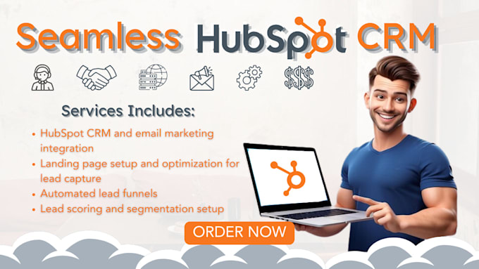 Gig Preview - Integrate hubspot CRM with email marketing, landing pages, and lead funnels