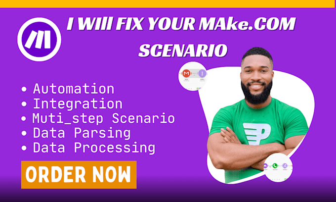 Bestseller - fix and setup your make com automation and made com scenario