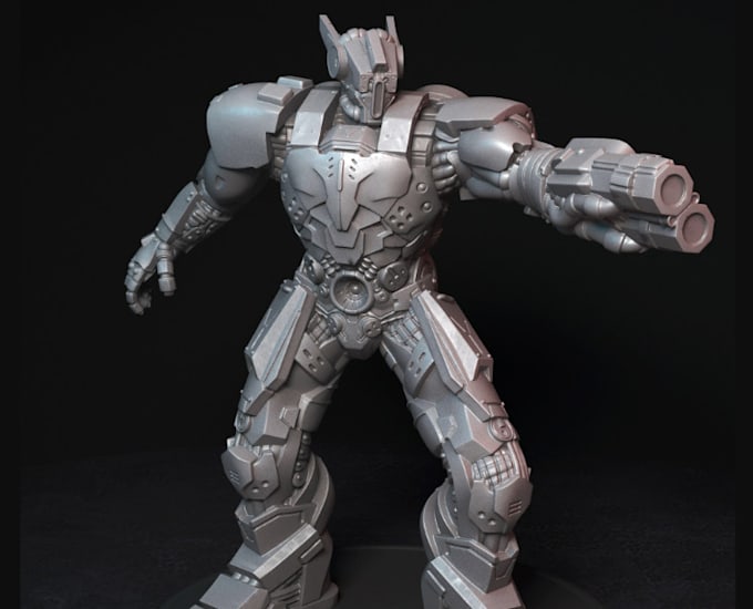 Gig Preview - Sculpt 3d robot model, dnd miniature, robot stl for printing, hard surface model