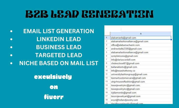 Gig Preview - Collect verified email list phone numbers website data and lead generations