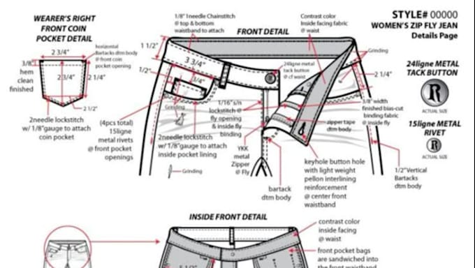 Gig Preview - Create detailed tech packs and technical flats for fashion design