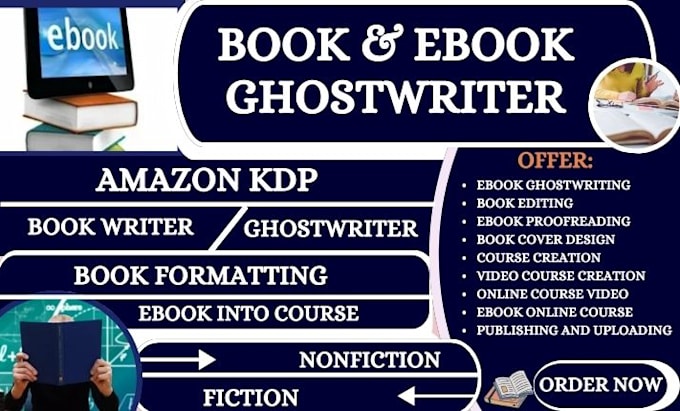 Gig Preview - Be your ghostwriter, book editing, KDP book formatting kdp