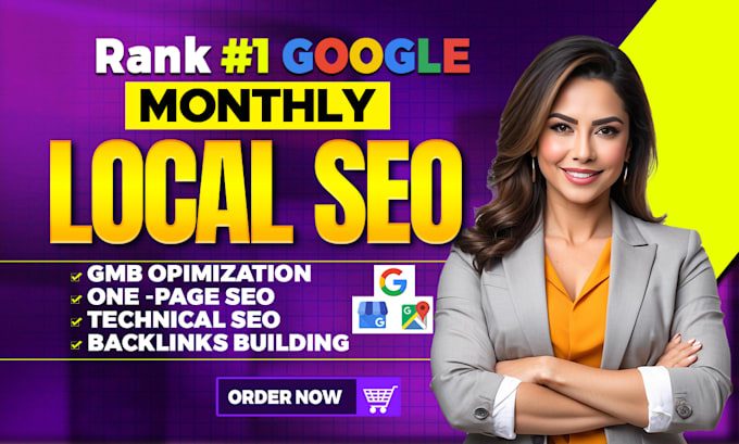 Gig Preview - Do monthly local seo service for gmb ranking  google maps optimization