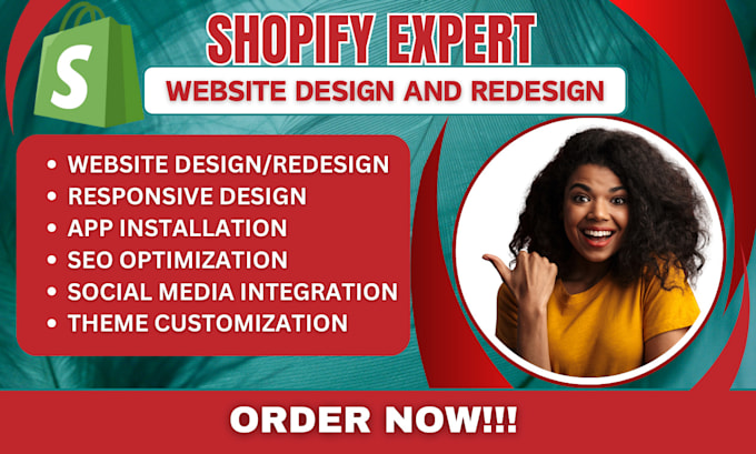 Gig Preview - Build shopify website design shopify website redesign shopify store design