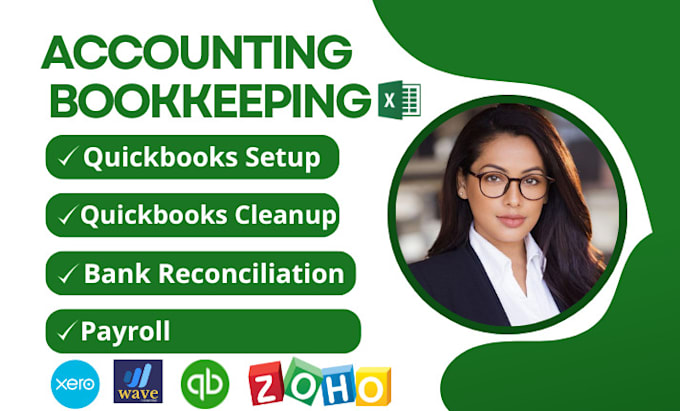 Gig Preview - Setup clean up and bookkeeping using quickbooks online zoho and xero