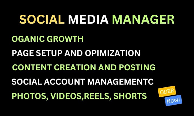 Gig Preview - Be your social media marketing manager and content creator