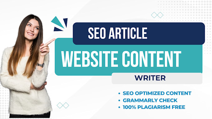 Gig Preview - Do SEO article writing, blog post writing, website content writing