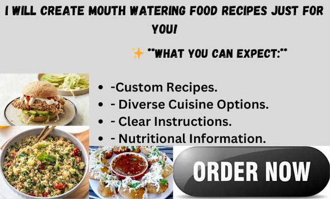 Bestseller - create mouth watering food recipes just for you