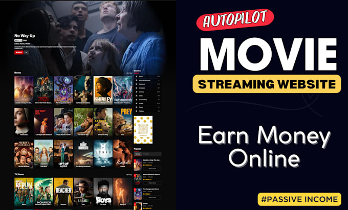 Gig Preview - Create an autopilot streaming website for make money online