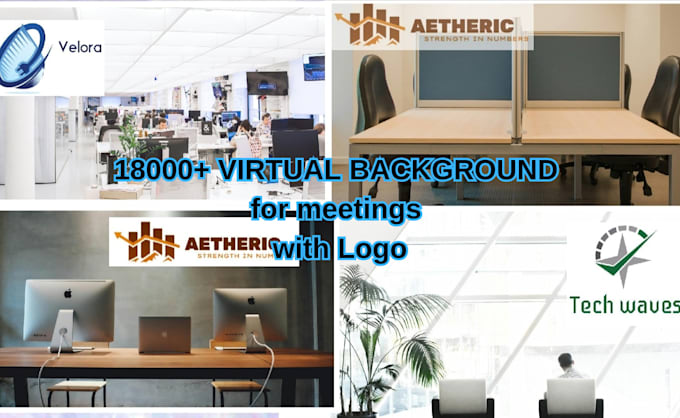 Bestseller - make virtual zoom backgrounds with custom logo