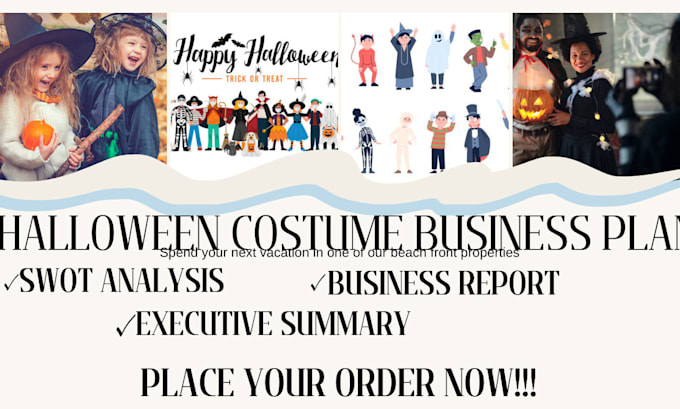 Gig Preview - Create halloween costume store business plan for USA UK canada asia