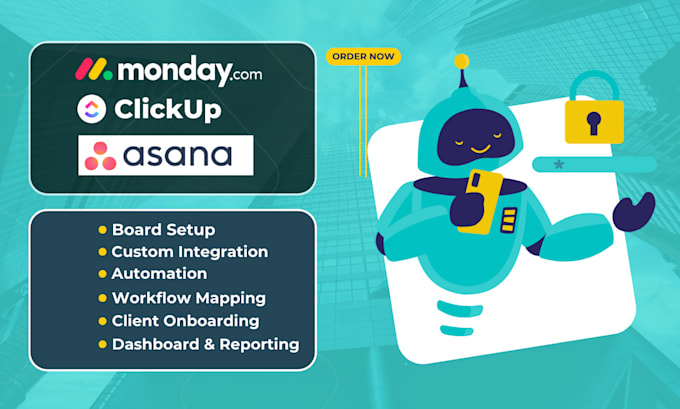 Gig Preview - Set up monday, asana, and clickup, monday crm,  automation, monday consultant