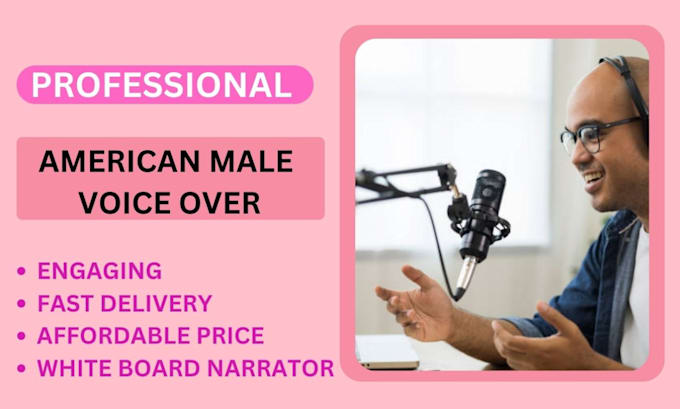 Gig Preview - Record a pleasant american male voice over