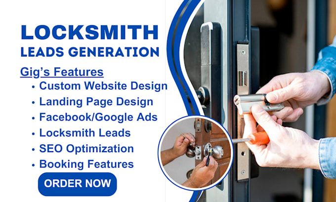 Gig Preview - Generate hot locksmith garage door leads via facebook ads landing page website